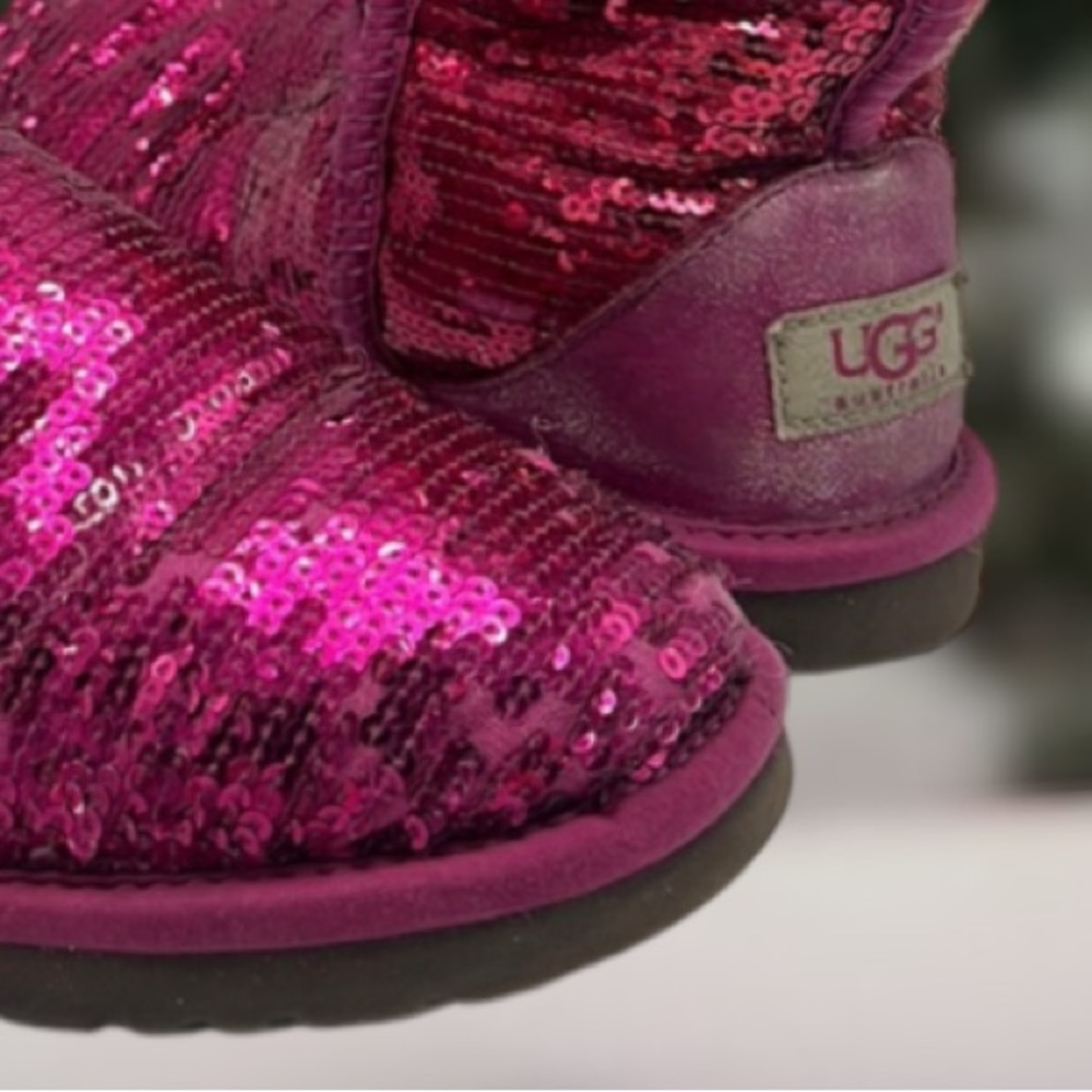 Ugg Classic Short Hot Pink Sequins Boots - image 4